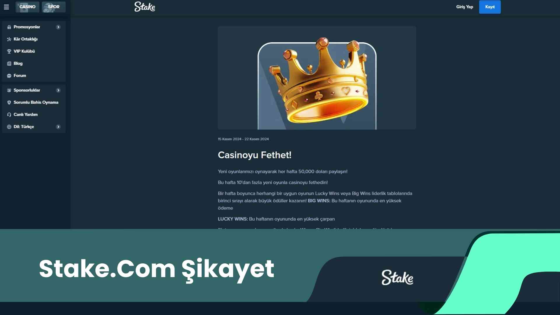 Stake.Com Şikayet