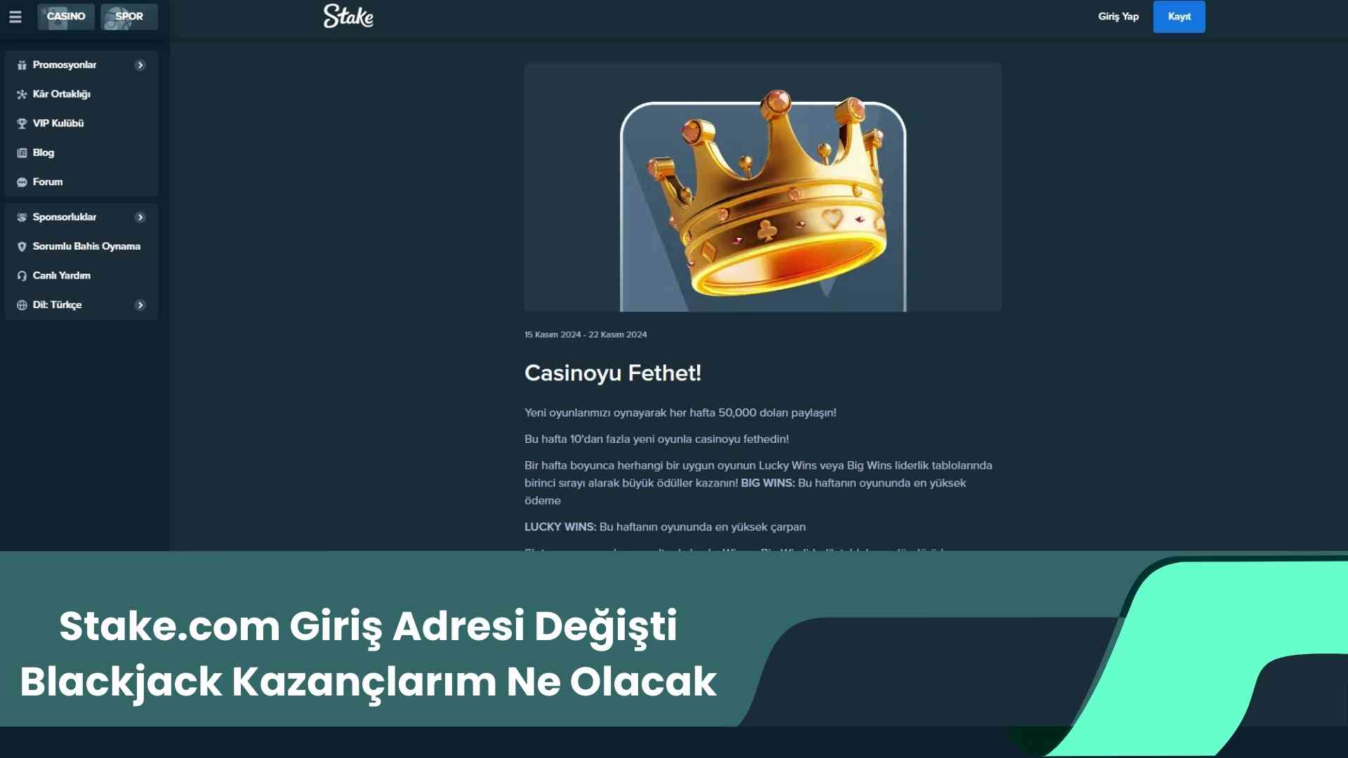 Stake.com Giriş Adresi Değişti Blackjack Kazançlarım Ne Olacak