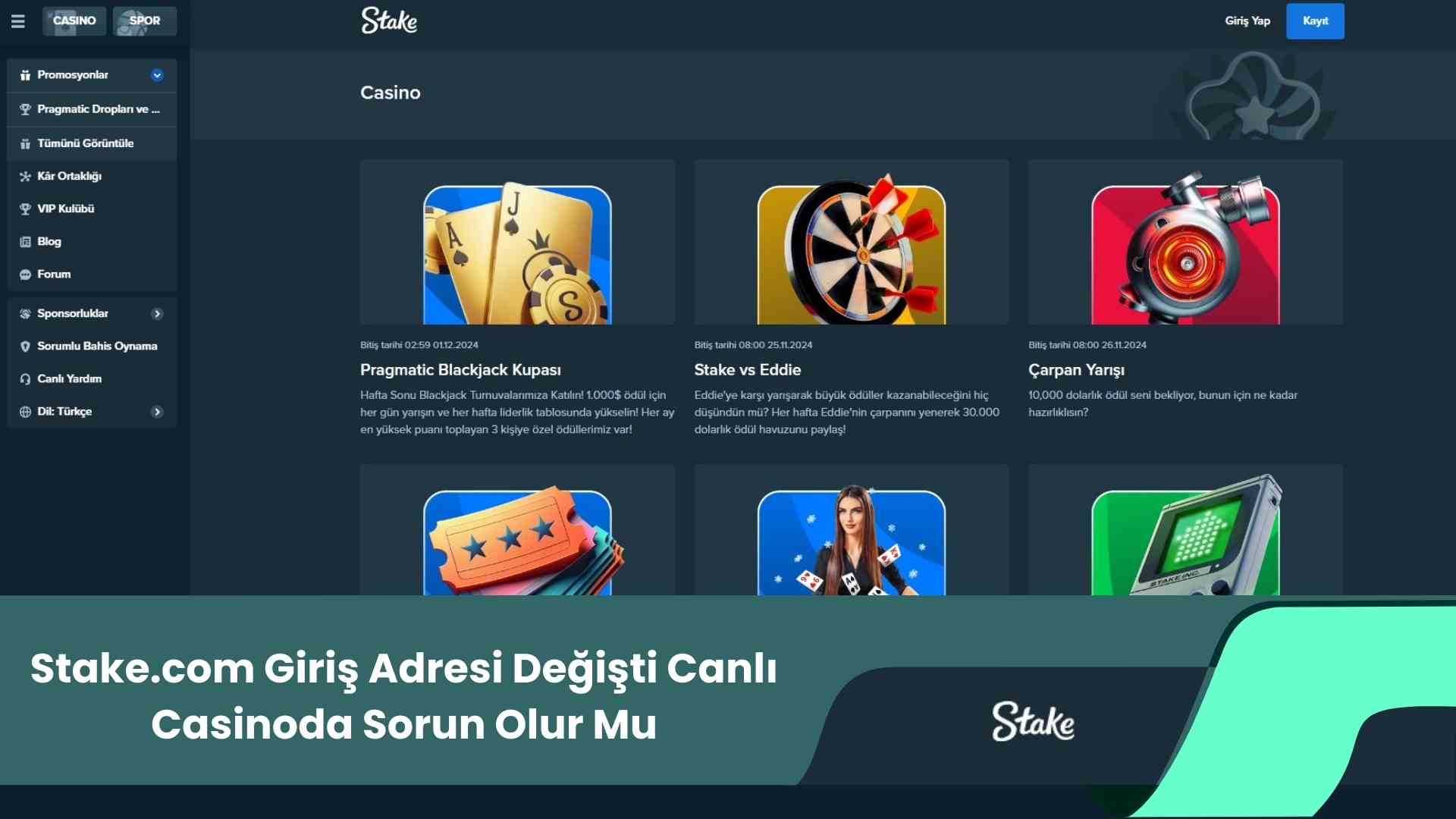 Stake.com Giriş Adresi Değişti Canlı Casinoda Sorun Olur Mu
